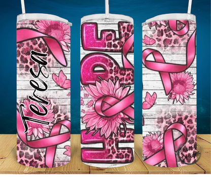 HOPE Breast Cancer 20oz Sublimation Tumbler Cup