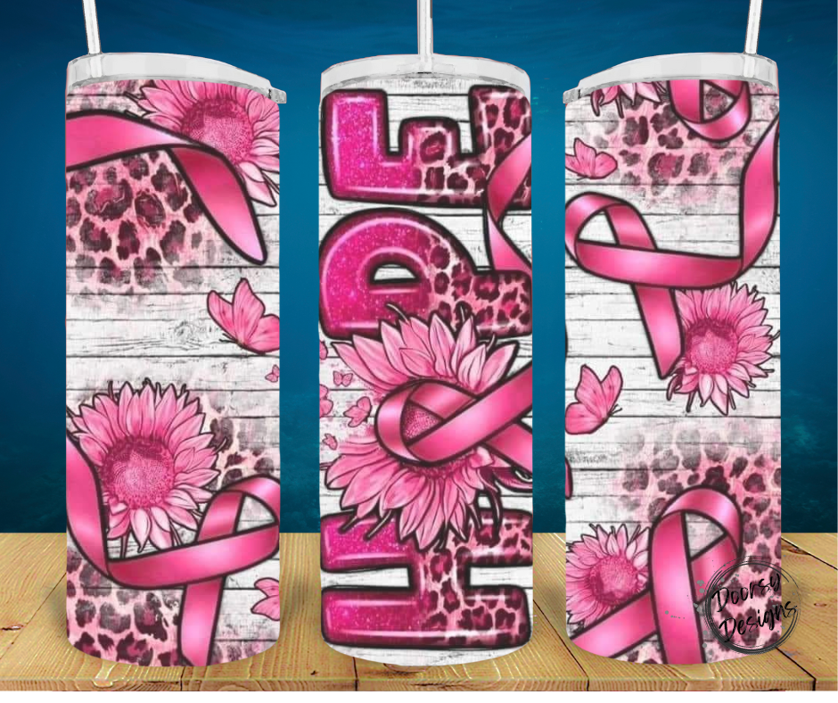 HOPE Breast Cancer 20oz Sublimation Tumbler Cup