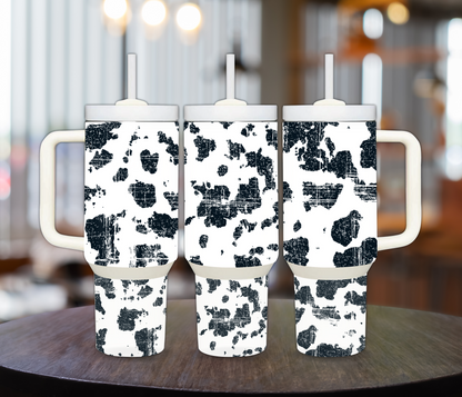 Distressed Cow Print 40oz Sublimation Tumbler