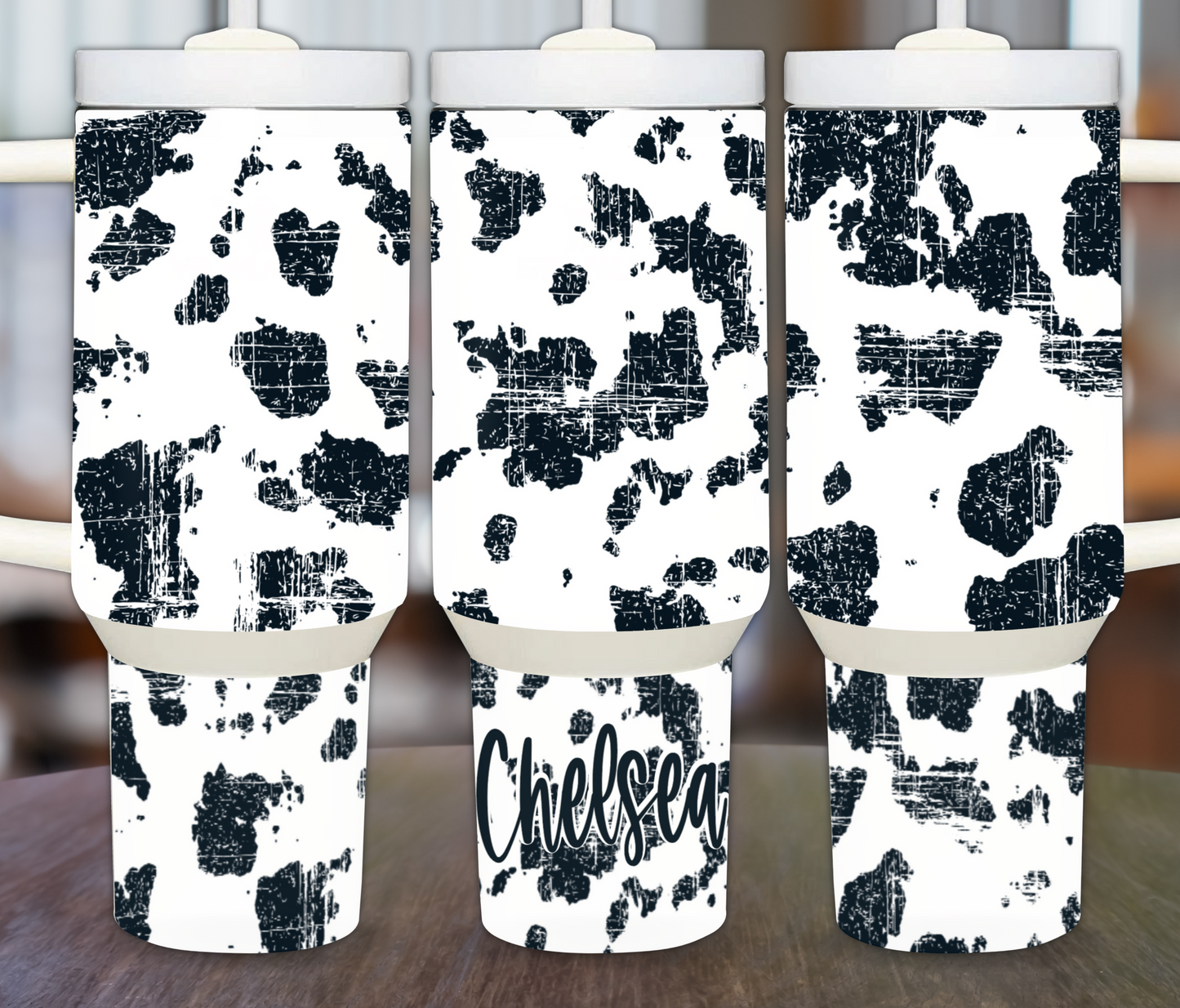 Distressed Cow Print 40oz Sublimation Tumbler