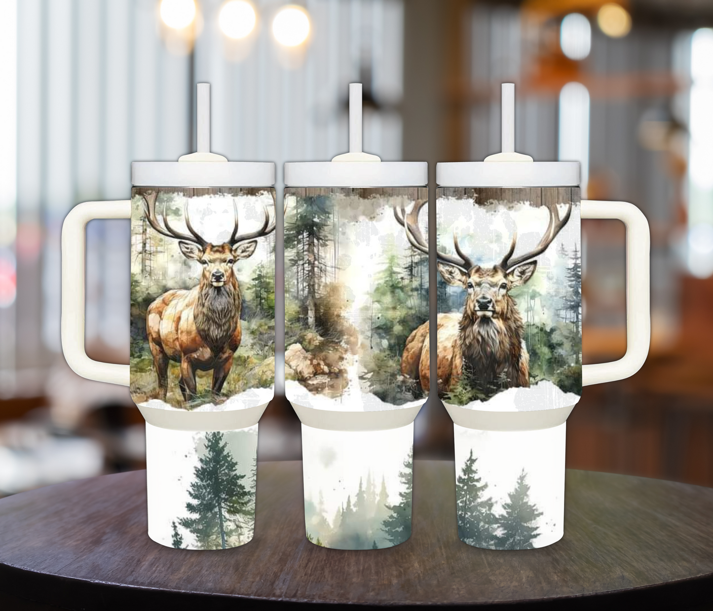 Big Bucks in Woods 40oz Sublimation Tumbler