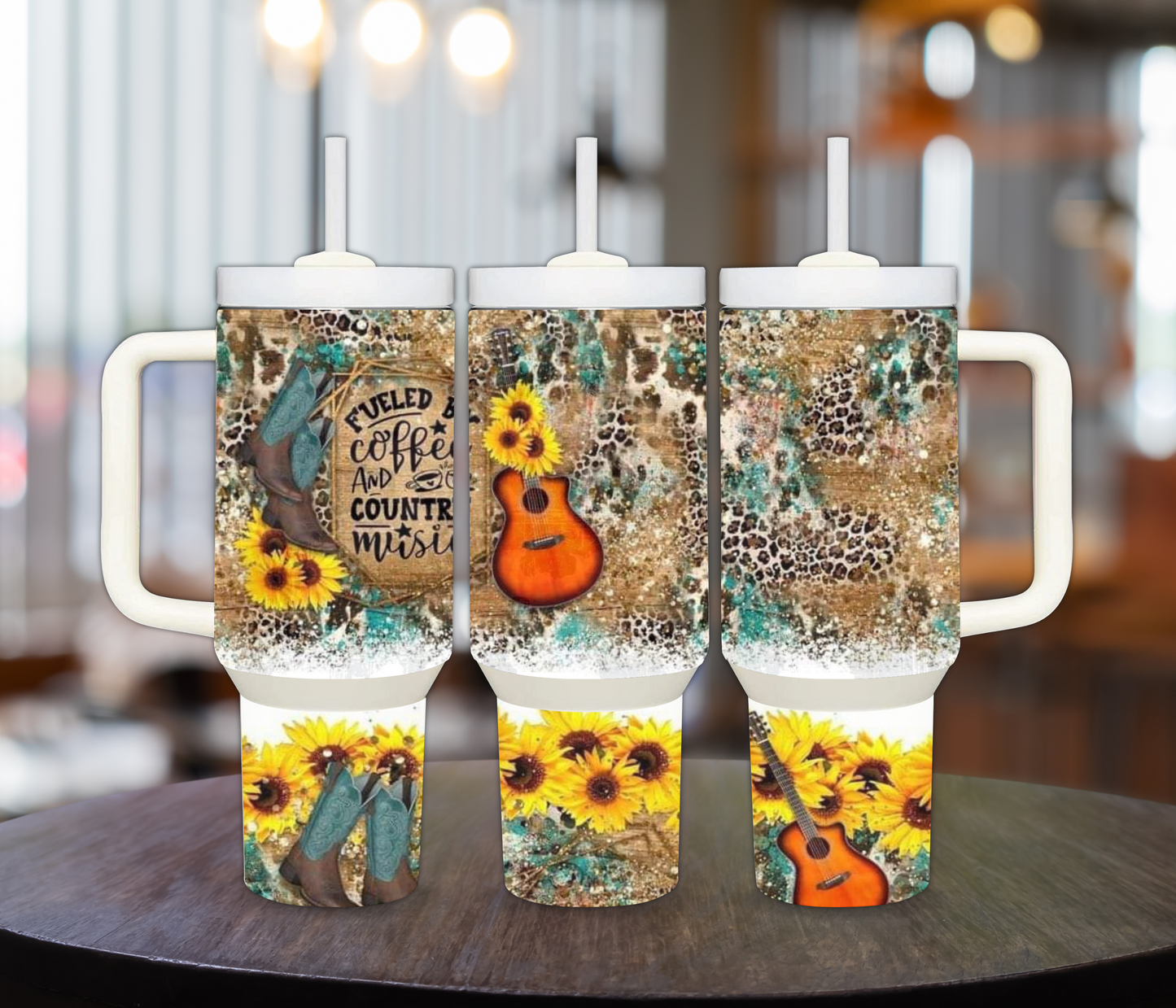 Fueled by Coffee & Country Music 40oz Sublimation Tumbler