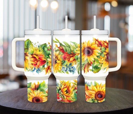 Colorful Sunflowers 40oz Sublimation Tumbler