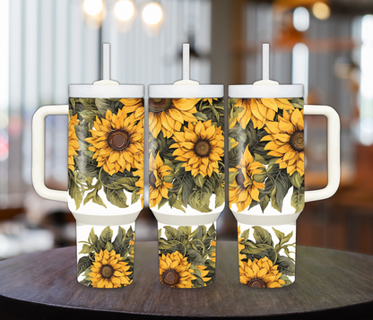 Sketchy Sunflowers 40oz Sublimation Tumbler