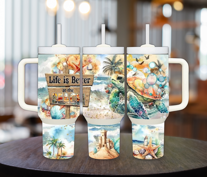 Life is Better at the Beach 40oz Sublimation Tumbler