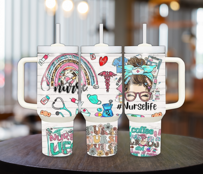 Nurse Clipart Nurse Life 40oz Sublimation Tumbler