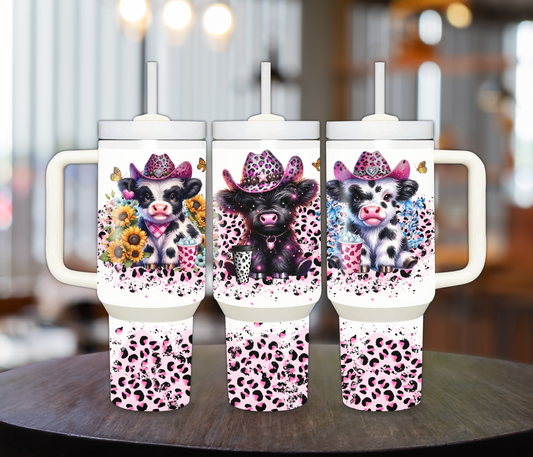 Baby Cows with Cowboy Hats 40oz Sublimation Tumbler