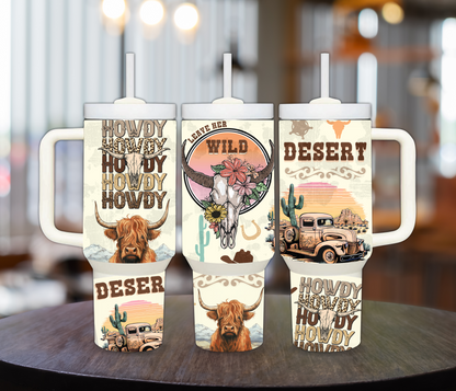 HOWDY Western 40oz Sublimation Tumbler