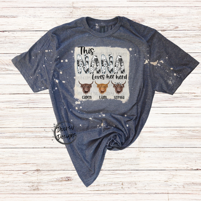 CUSTOM Mama's Herd Bleached T-Shirt