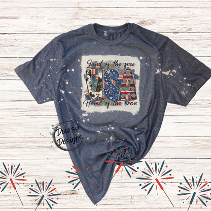 USA Bleached 4th of July Shirt