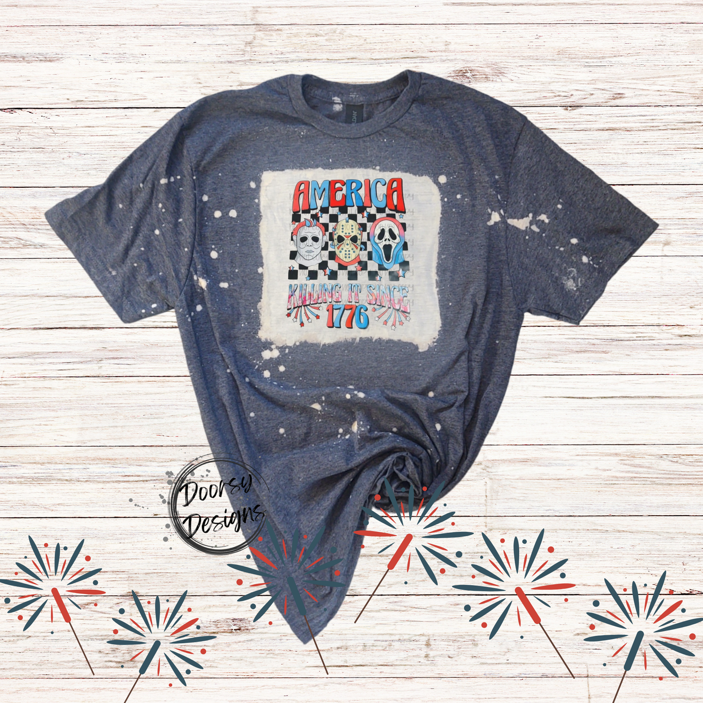 Horror 4th of July Shirt with Tie Dye, Killin it Since 1776