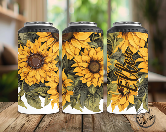 Bright Sunflowers Can Cooler