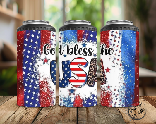 God Bless the USA Can Cooler