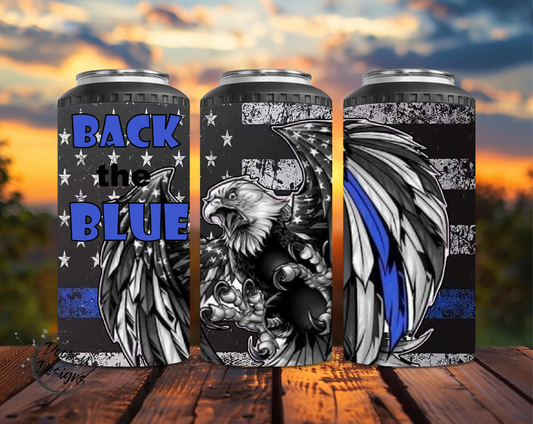 Back the Blue Eagle Can Cooler