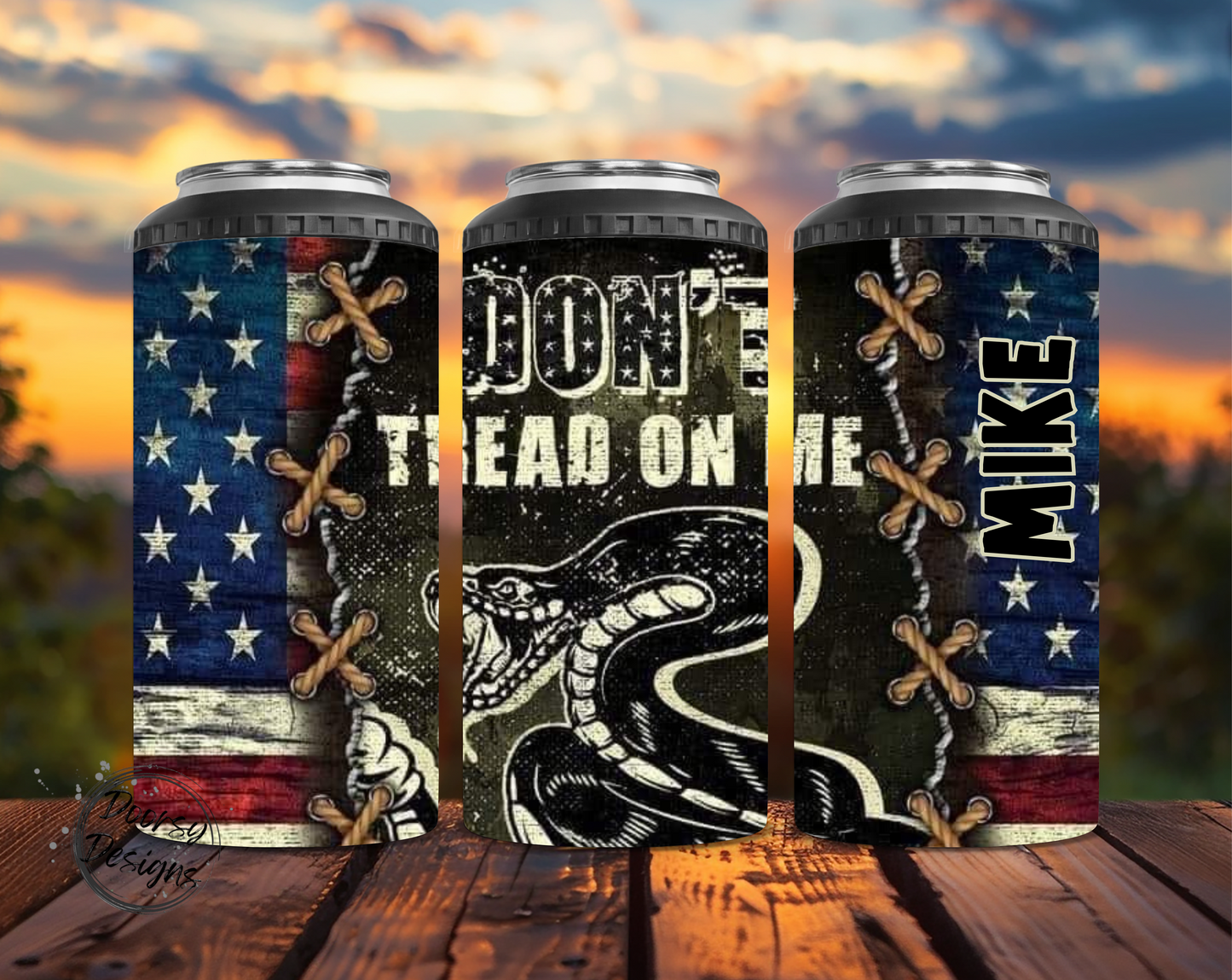 Don't Tread US Flag Can Cooler