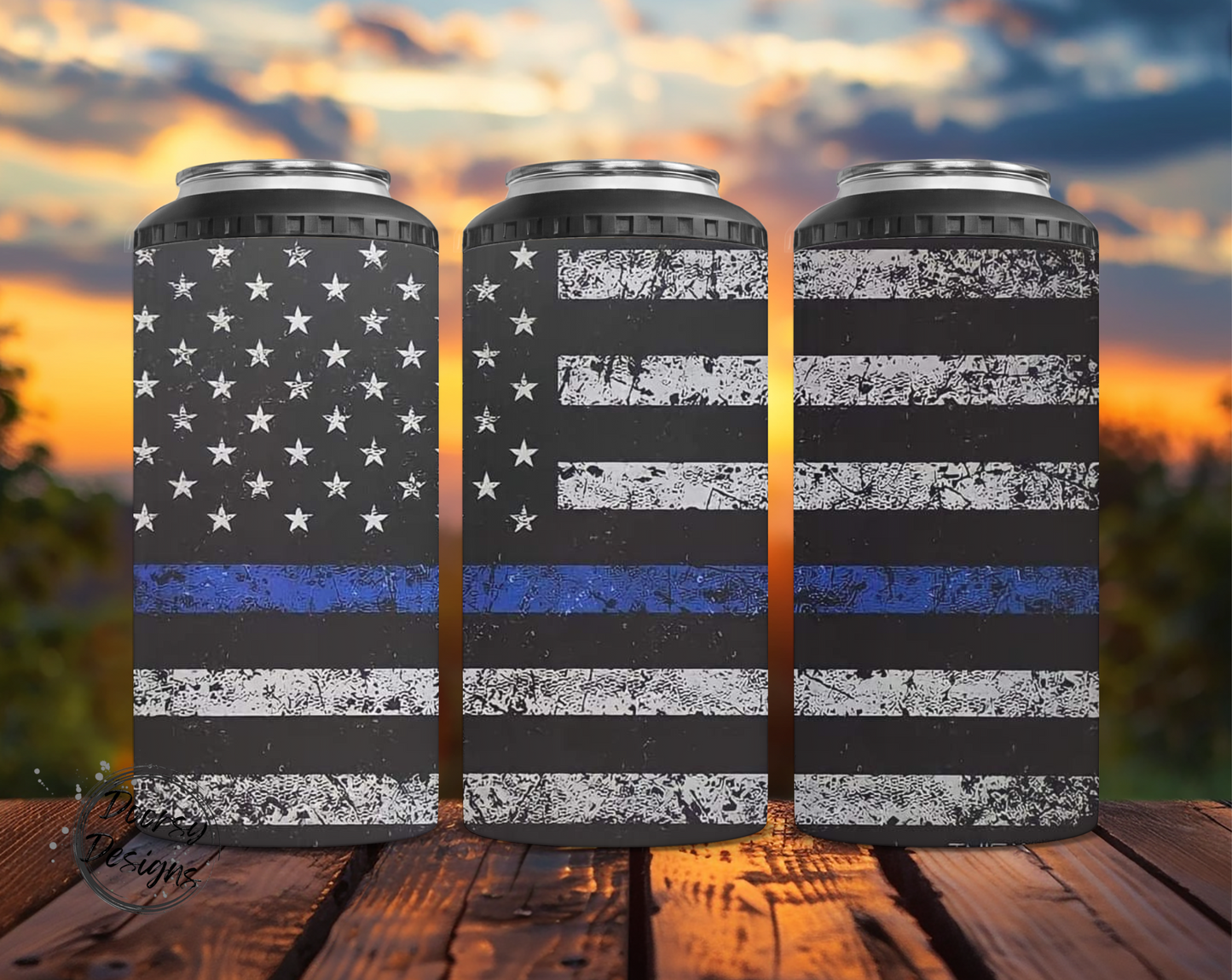 Back to Blue US Flag Can Cooler