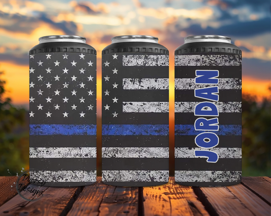 Back to Blue US Flag Can Cooler