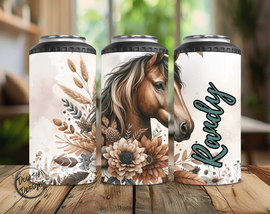 Horse Wildflowers Can Cooler