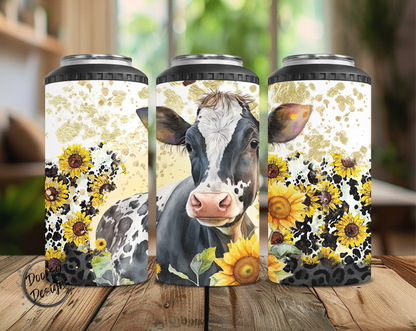 Holstien Cow & Sunflowers Can Cooler
