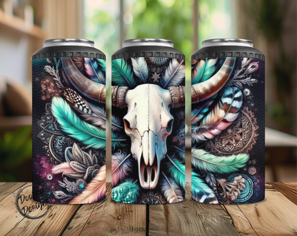 Long Horn Skull Can Cooler
