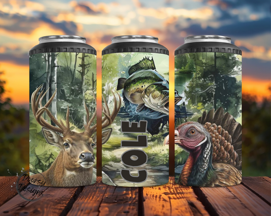 Hunter and Fisherman Can Cooler