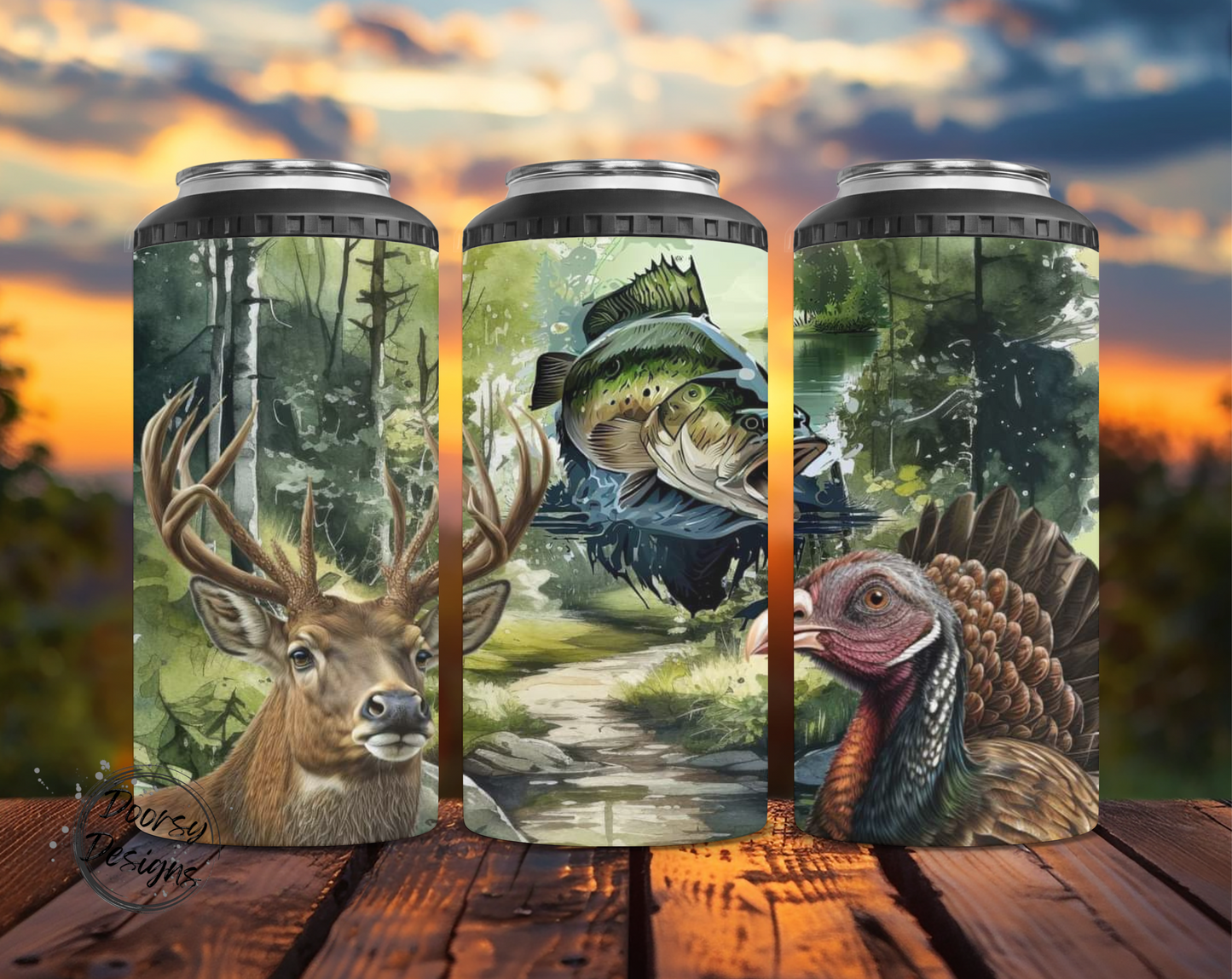 Hunter and Fisherman Can Cooler