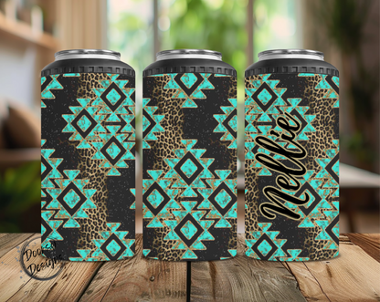 Aztec and Leopard Print Can Cooler