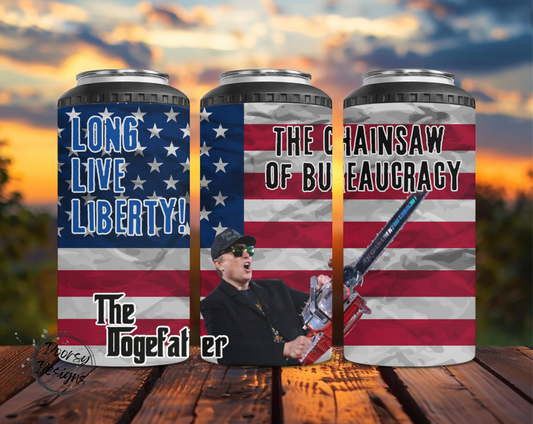 Elon Chainsaw Meme Can Cooler