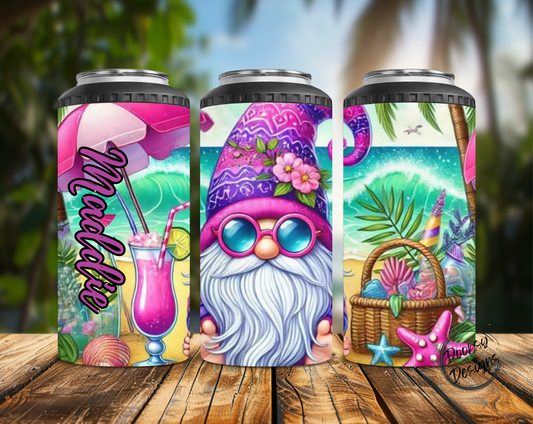 Beach Gnome Can Cooler