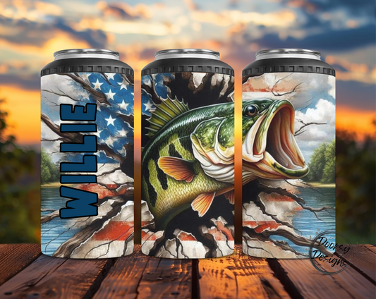 US Flag Fishing Can Cooler