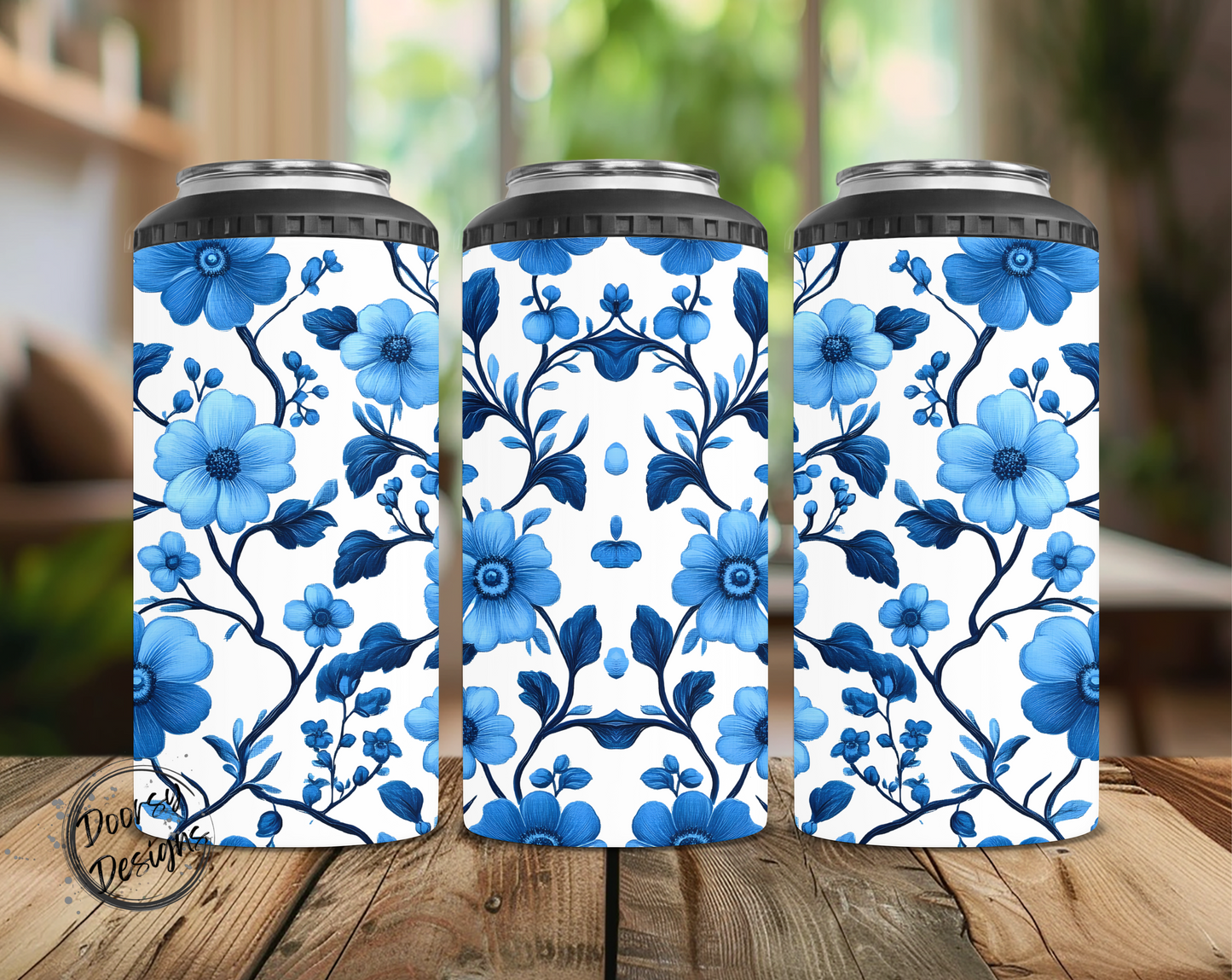 Blue Chinoiserie Can Cooler