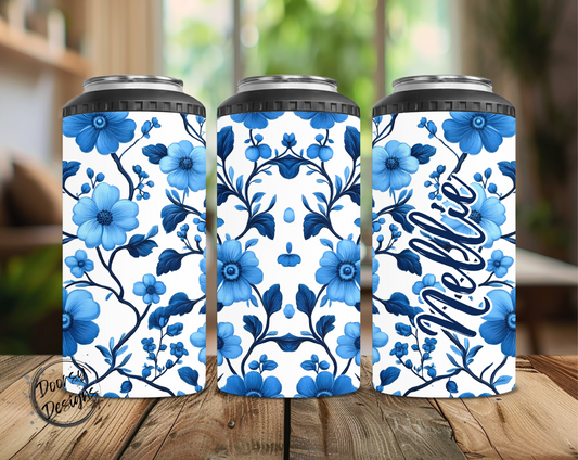 Blue Chinoiserie Can Cooler