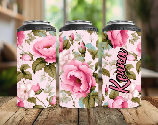 Pink Roses Can Cooler