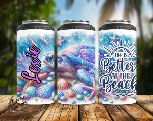 Better at the Beach Turtle Can Cooler