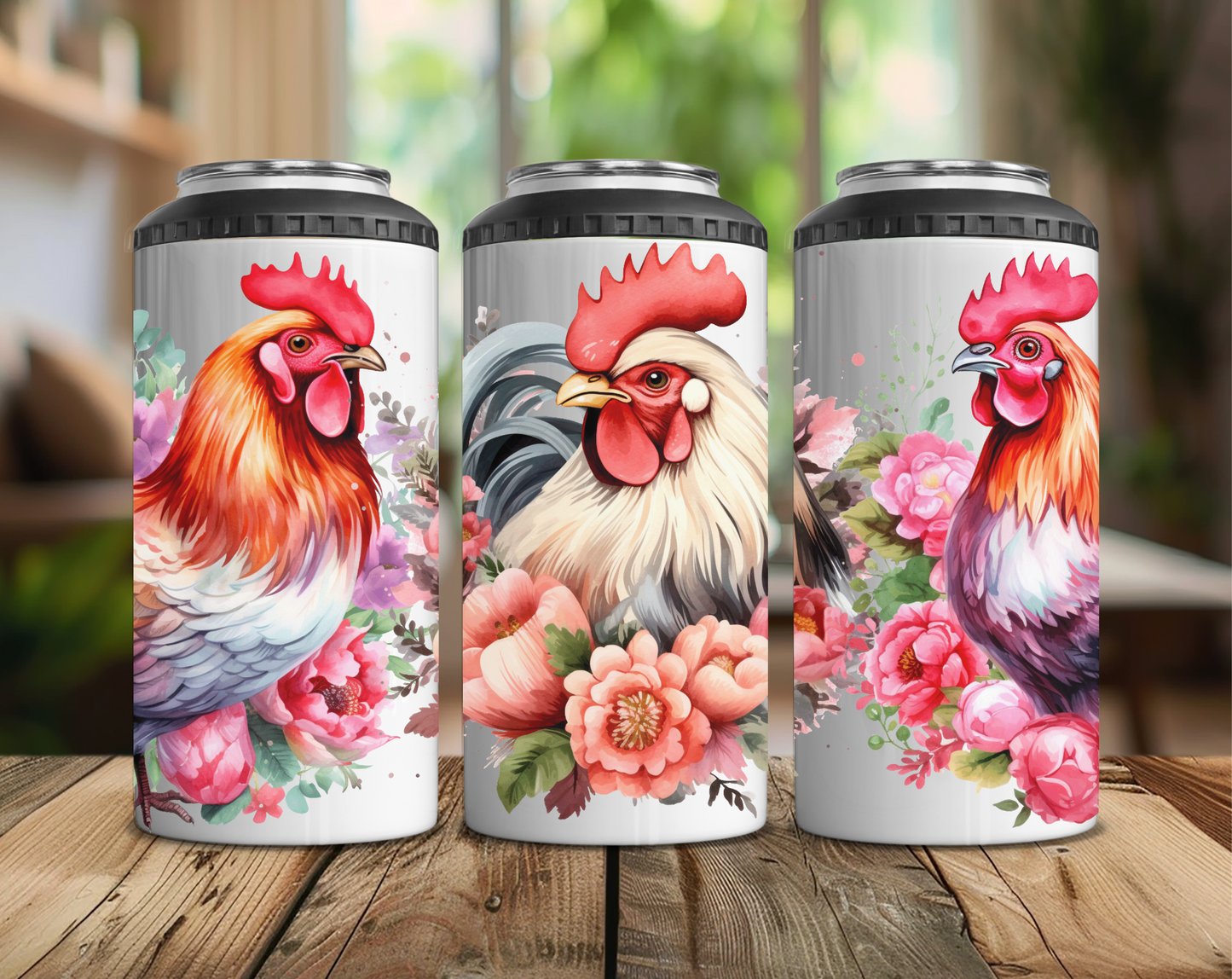 Chickens & Roses Can Cooler