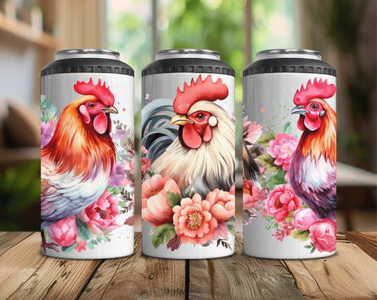 Chickens & Roses Can Cooler