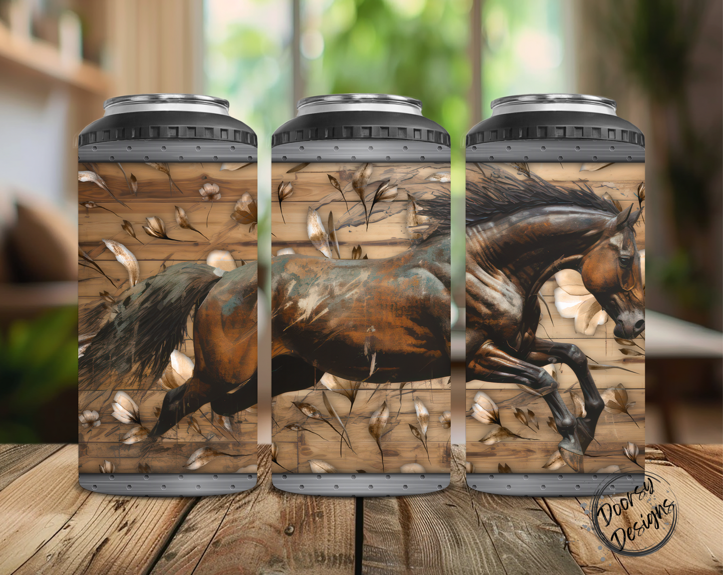 Horse Barrel Race Can Cooler