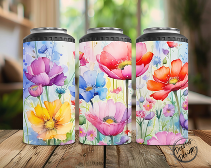 Colorful Tulips Can Cooler