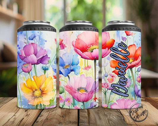 Colorful Tulips Can Cooler