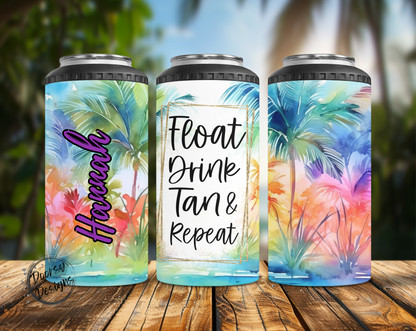 Float Drink Tan & Repeat Can Cooler