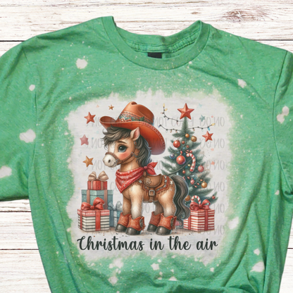 Christmas is in the Air Bleached Xmas Shirt