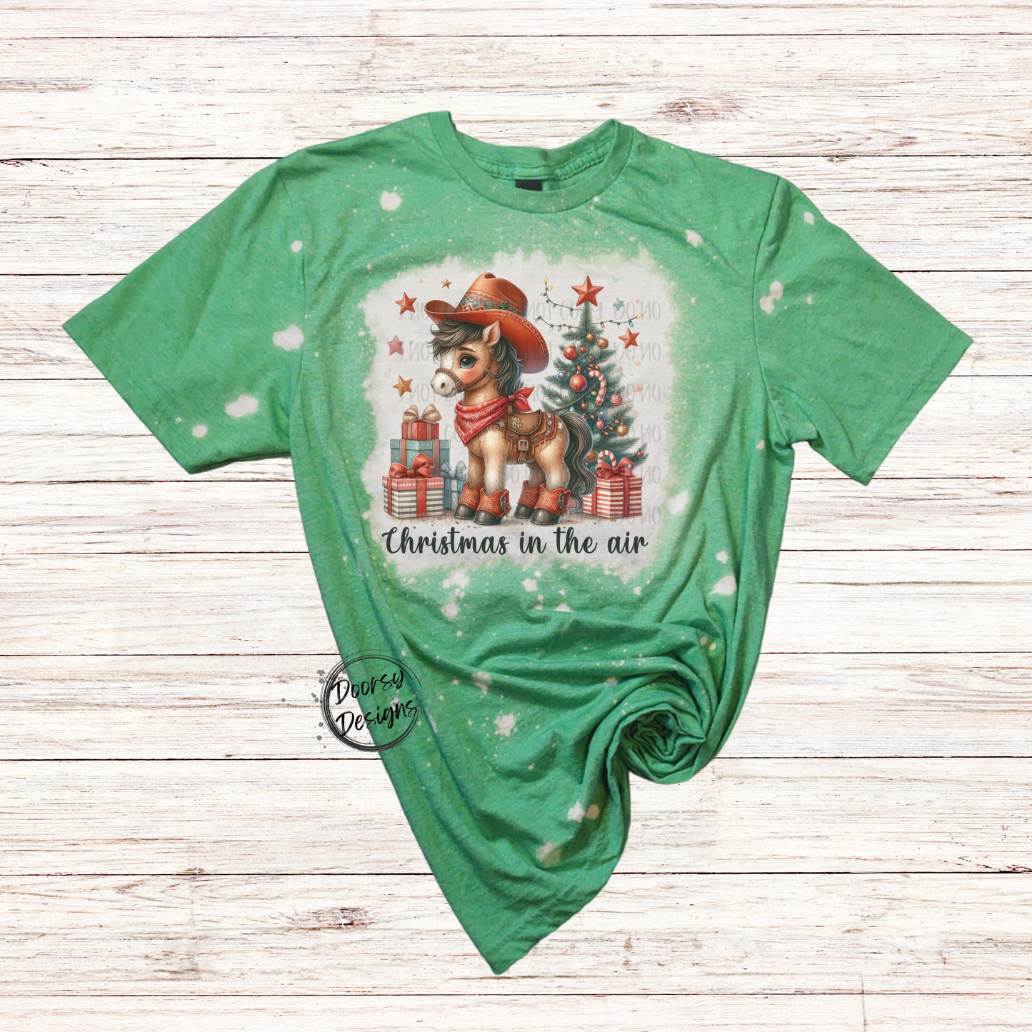 Christmas is in the Air Bleached Xmas Shirt