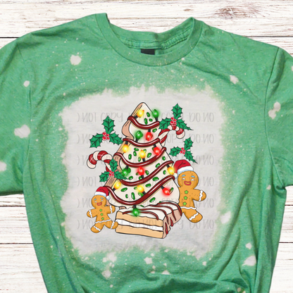 Christmas Cakes and Cookies Bleached Shirt