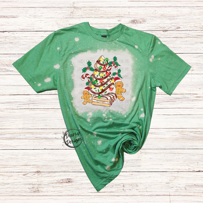 Christmas Cakes and Cookies Bleached Shirt