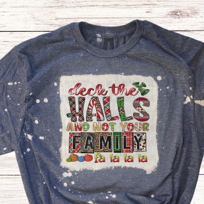 Deck the Halls Bleached Christmas Shirt