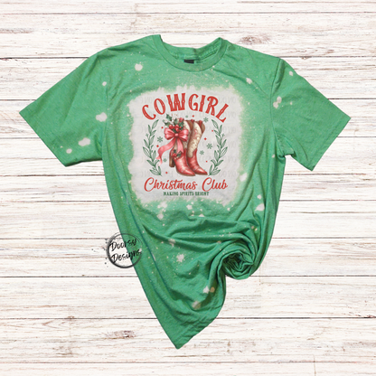 Cowgirl Christmas Club Bleached Shirt