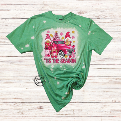 Gnomes Tis the Season Bleached Christmas Shirt