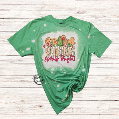 Baking Spirits Bright Bleached Christmas Shirt