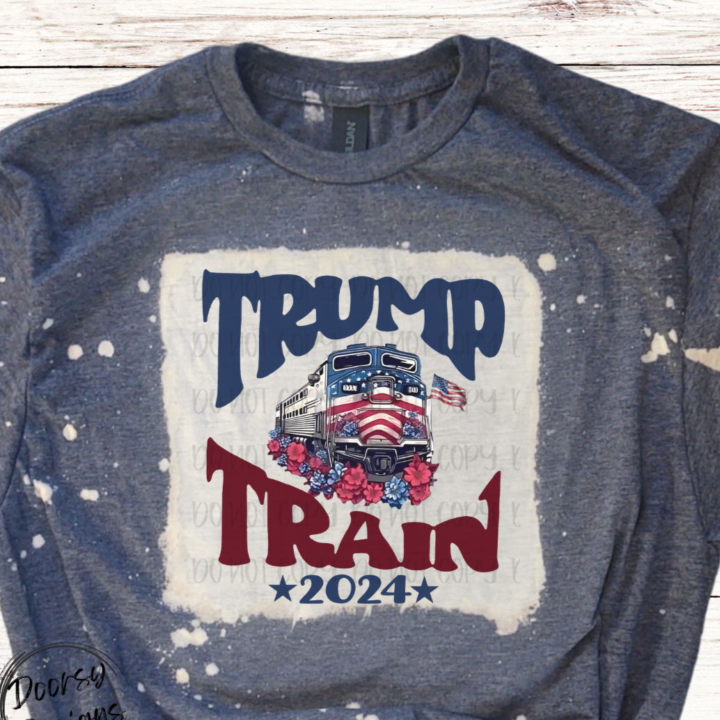 Trump Train 2024 Bleached Trump Shirt