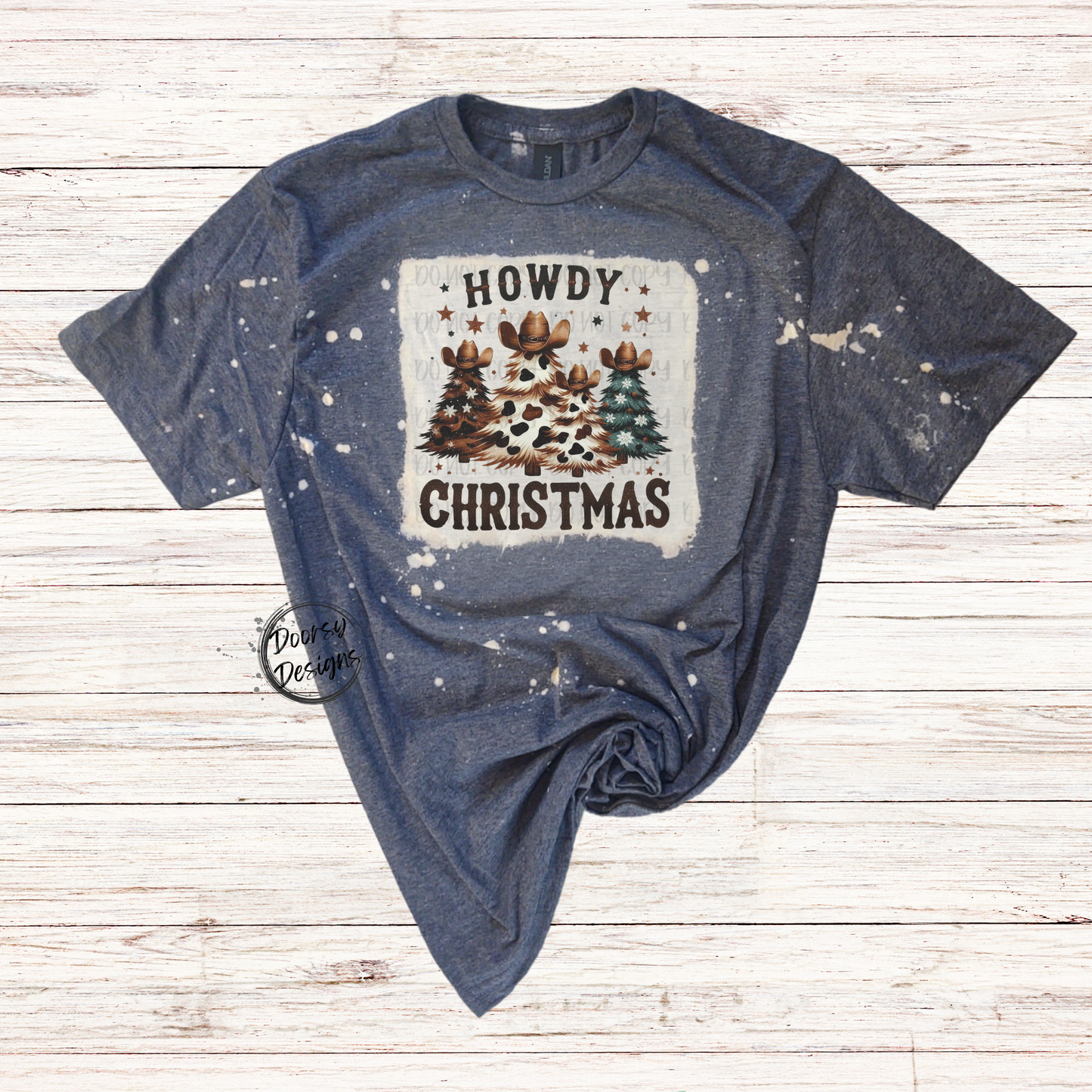 Howdy Christmas Bleached Shirt